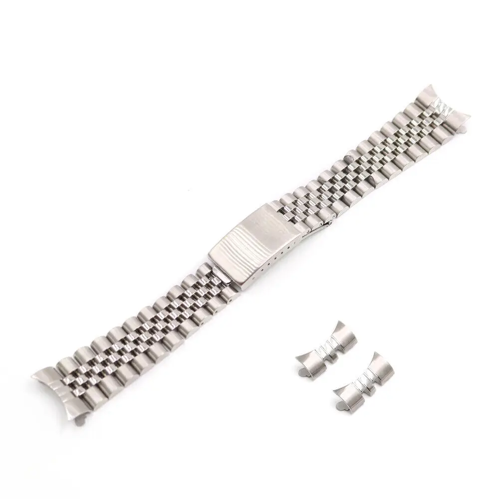 Cinturino Per Orologio Jubilee Vintage Curvo In Acciaio Argento Da 19Mm Per Datejust Gmt