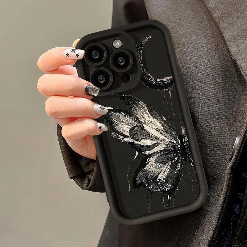 Retro Butterfly Silicone Phone Case - Stylish and Durable Cover