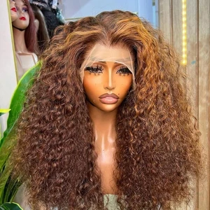 13x4 13x6 Hd кружевной парик с глубокой волной для фронтальной съемки Красивые коричневые безклеевые вьющиеся человеческие волосы парики цветной Боб для женщин 30 дюймов
