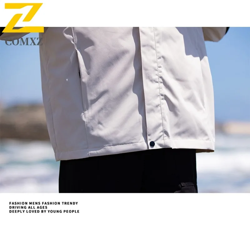 COMXZ Outdoor Mountaineering Mens Jacket Thickened Windproof Warm Parka Casual Travel Comfortable Lightweight Winter New Coats