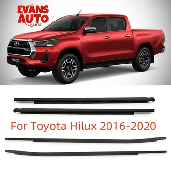 Toyota Hilux 2016–2020 Window Weatherstrip Moulding Trim EPDM Rubber 4-Piece Set
