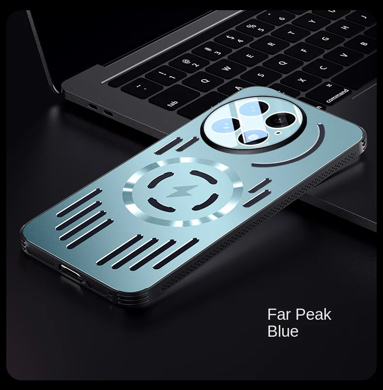 Premium Hard Metal Heat Dissipation Magnetic Wireless Charging Protective Back Cover