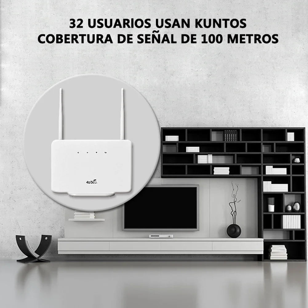 Wireless Hotspot 300Mbps 4G LTE CPE WIFI Router Modem External Antenna with Sim Card Slot EU Plug Support 10 Users for Home