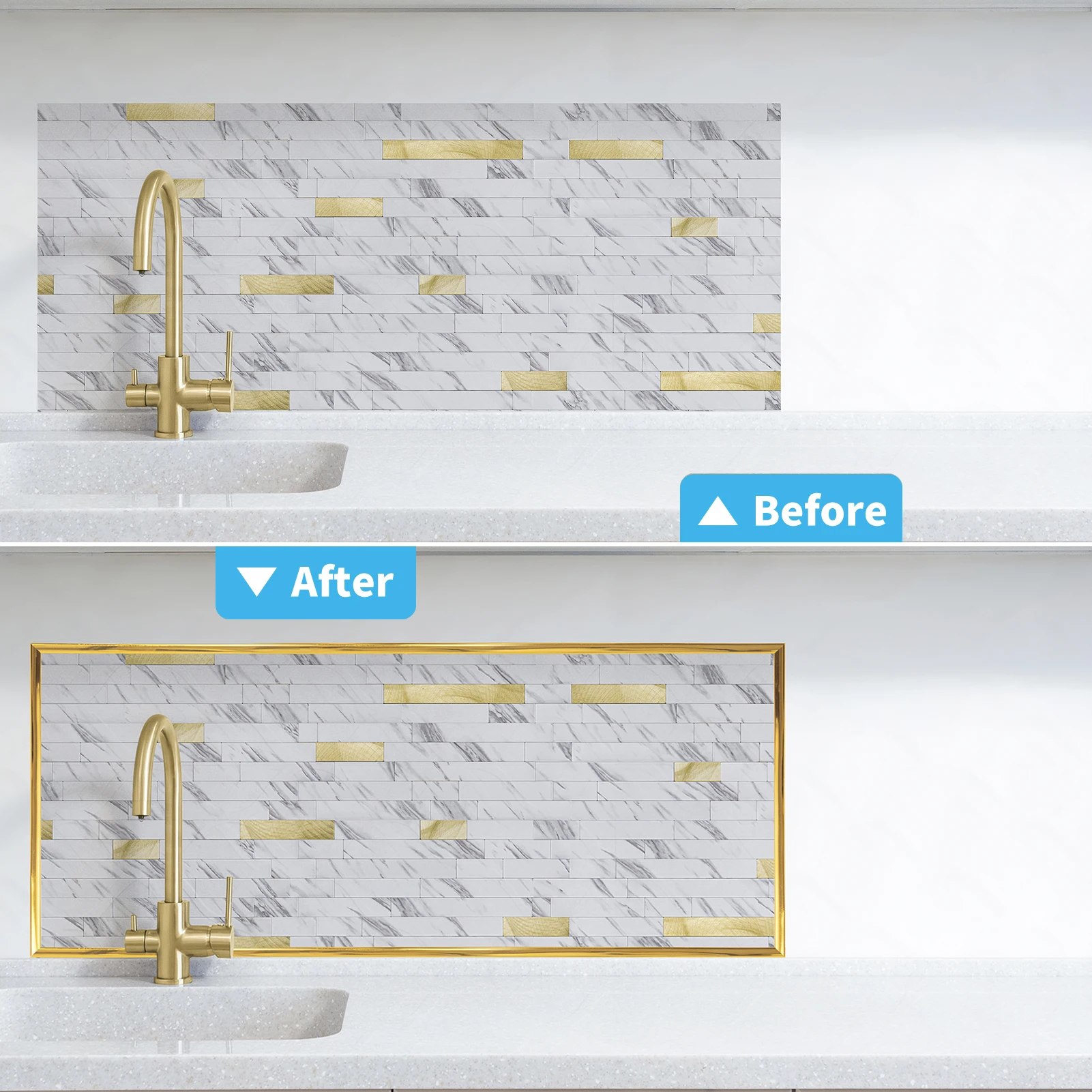 Art3d 20ft Outside Vinyl Corner Trim Peel and Stick for Tile and Wall Edges, Furniture Decoration Rose Gold
