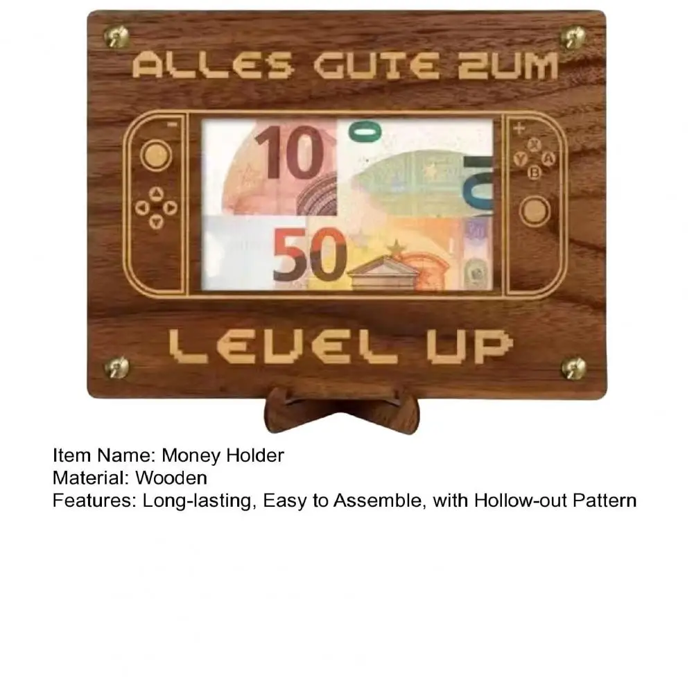 20*15cm Wooden Money Holder Envelope Hollow-out Cash Holder Wedding Cash Gift Holder For Christmas Birthday Graduation Festival