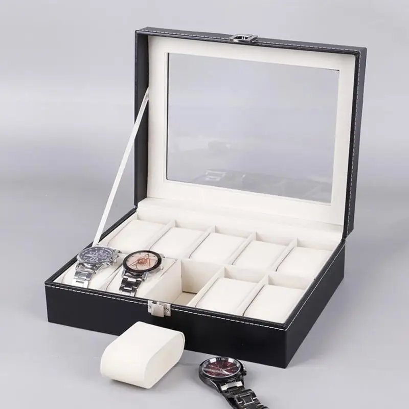 Watch Box 2/3/4/5/6/8/10 Grids PU Leather Watch Case Jewelry Storage Box Packaging Organizer Jewelry Display