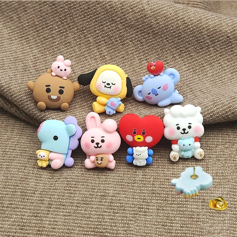 Эмалированная брошь в виде мультяшной фигуры Bt21