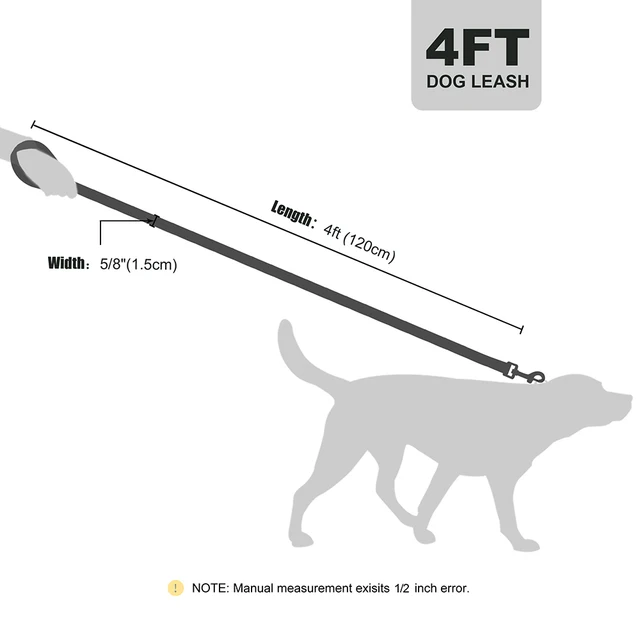 120cm PU Leather Dog Leash Soft 4ft Leather Dog Leash Pet Walking Training Leads Durable for Small Medium Dogs Pitbull Chihuahua 6