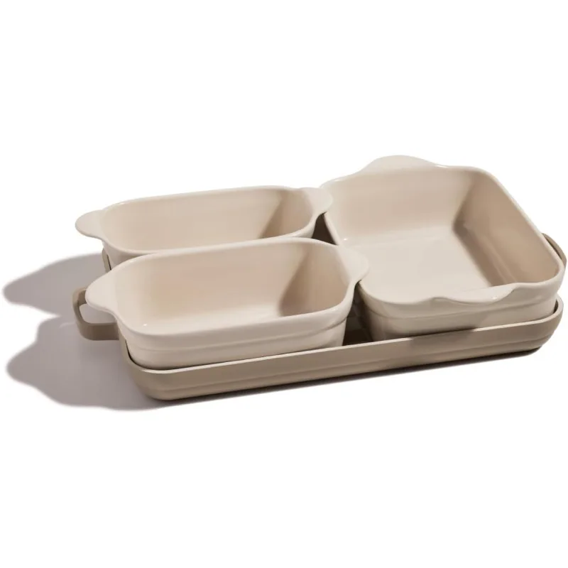 

Our Place Ovenware Set | 5-Piece Nonstick, Toxin-Free, Ceramic, Stoneware Set with Oven Pan, Bakers, & Oven Mat | Nesting Design