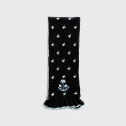 Women's Kawaii Floral Deer Cashmere Scarf - Cozy & Versatile Knit (A)
