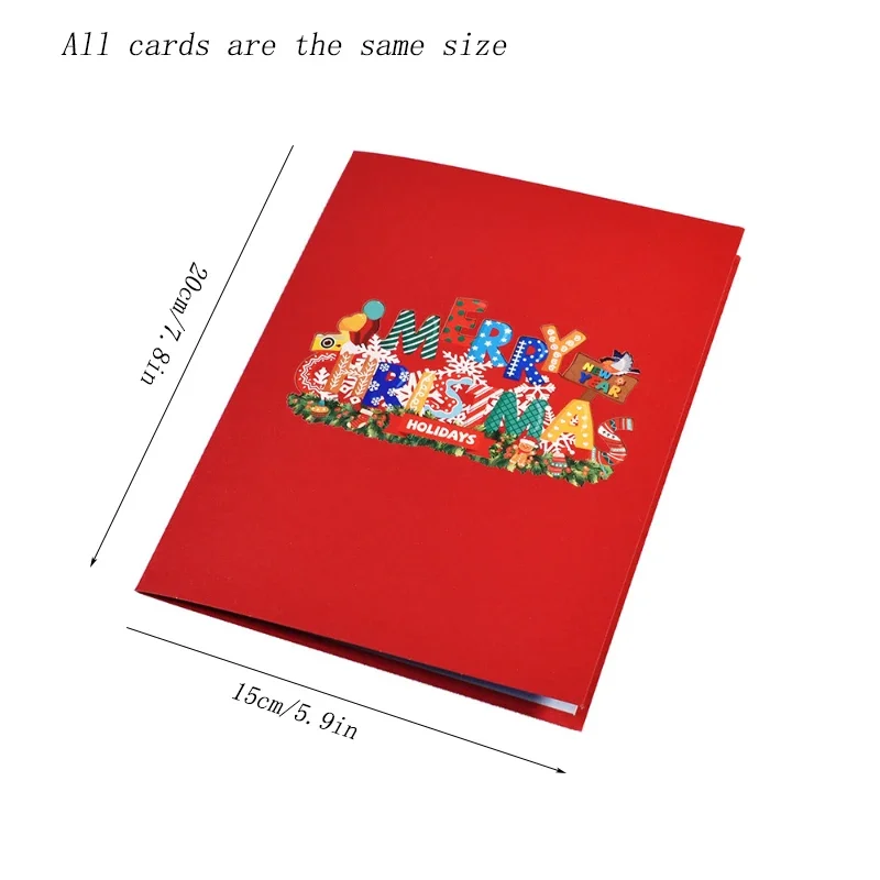3D Pop-up Merry Christmas Cards Thank You Card Christmas Decorations Xmas Gifts for Kids Children Navidad New Year Cards