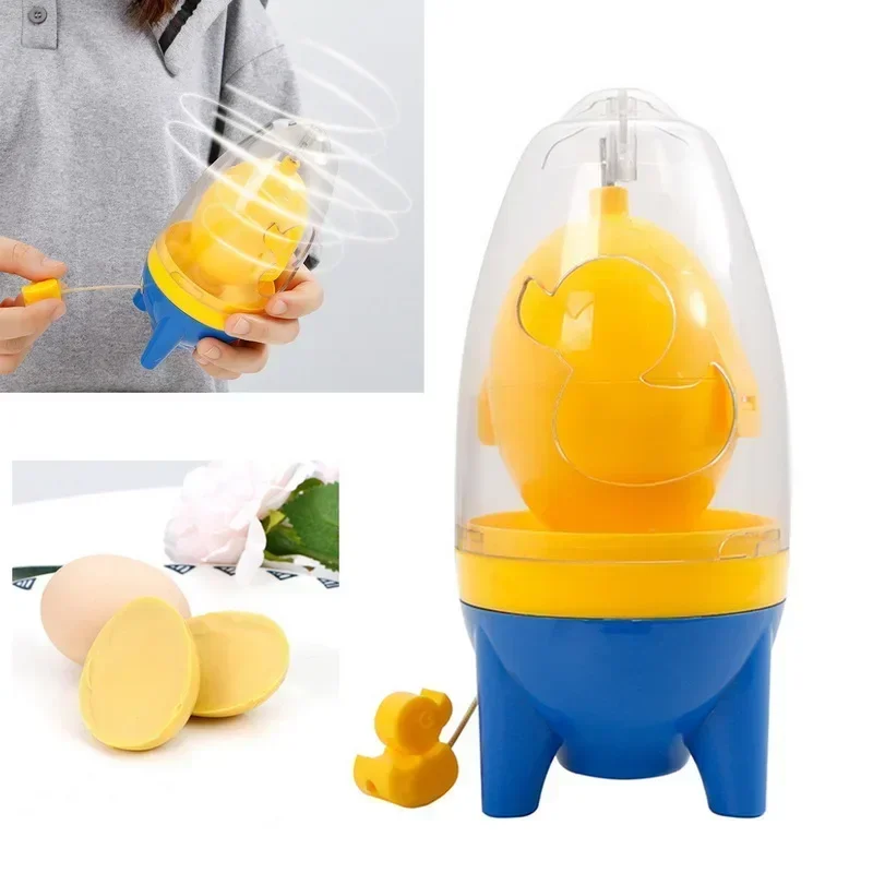 Cheapest Egg Yolk Shaker Egg Scrambler Gadget Manual Mixing Golden Whisk Eggs Spin Maker Puller Baking Tools Kitchen Accessories egg beater,egg yolk mixer