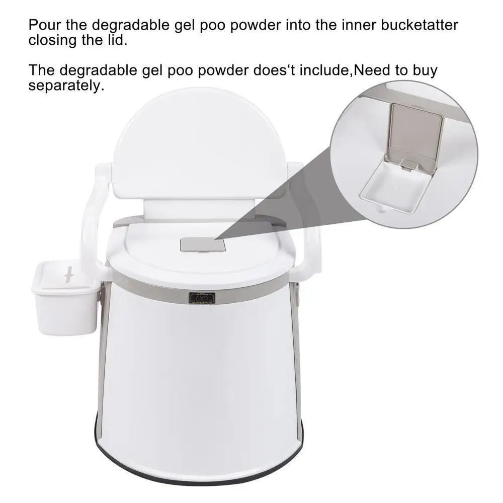 5L Camping Portable Toilet Travel Outdoor/Indoor Commode Potty +Tissue Box