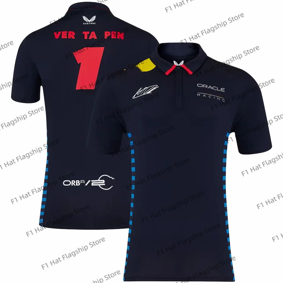 Oracle Red Color Bull Racing Special Edition Polo F1 Vestappen Savior Prez Polo Formula One Racing Suit T-Shirt