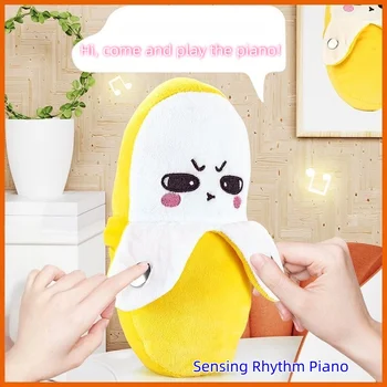 Banana Baby Beat Sensing Frutta creativa Novità genitore-figlio Giocattolo musicale interattivo per pianoforte Bambola di peluche Regalo di Natale