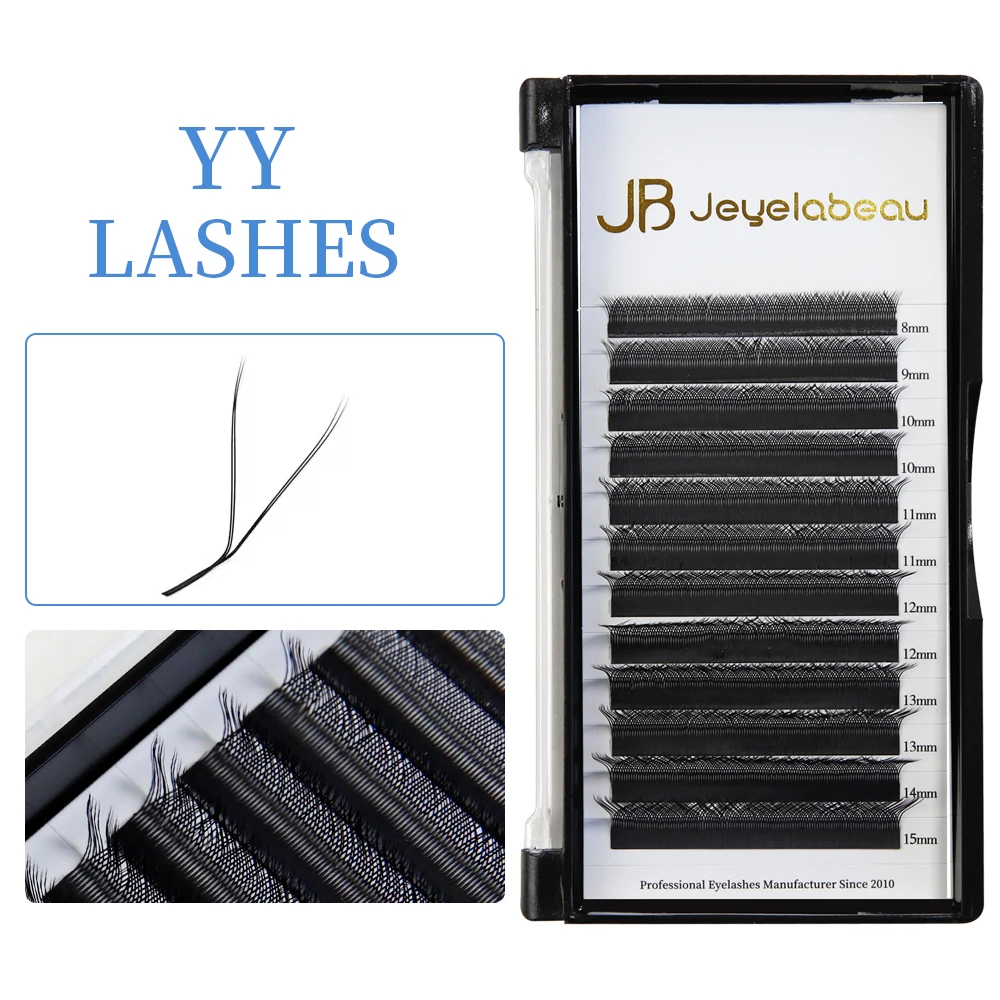 JB Jeyelabeau Natural Brown Eyelash Extensions - Soft Individual Fake Lashes with Dual Tips (7-15mm)