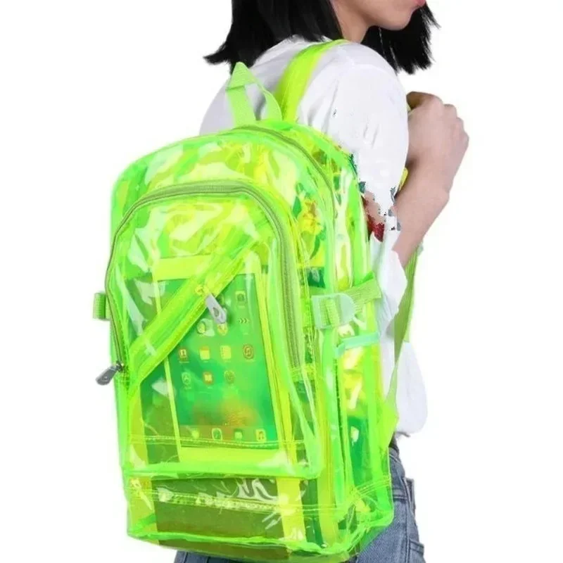 Fashion Transparent Backpack,Waterproof PVC Clear Plastic,Daily Mini,Teenager Girls Notebook School Bag