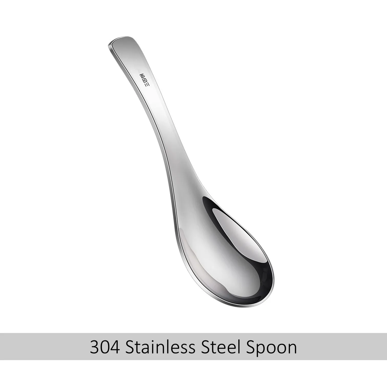 LFGB Certificate 304 Stainless Steel Spoon Original Designed Baby Dining Ladle Chinese Style Flatware for Kids Feeding Cutlery