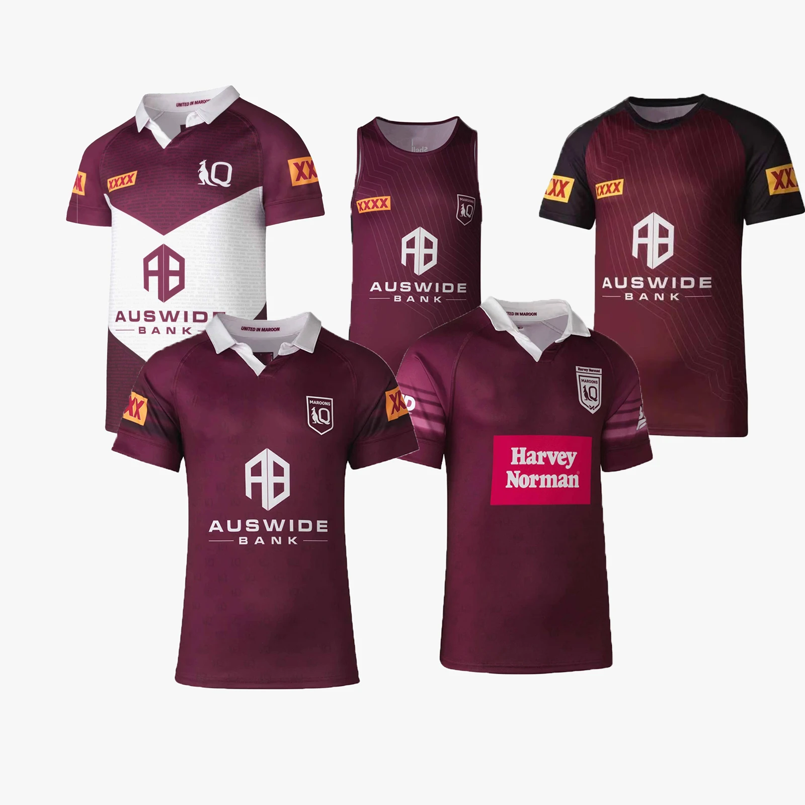 

2023 Queensland MAROONS STATE OF ORIGIN Rugby Jersey Commemoration/Training/Captains Run/Singlet