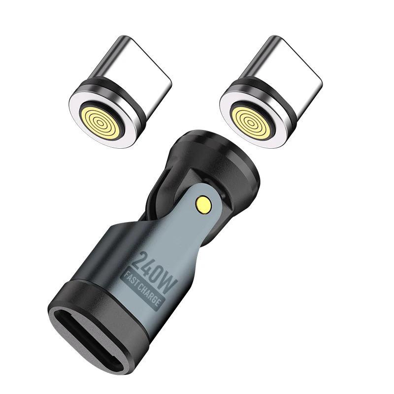 Magnetic 240W Fast Charging USB-C OTG Adapter with 540-Degree Rotation