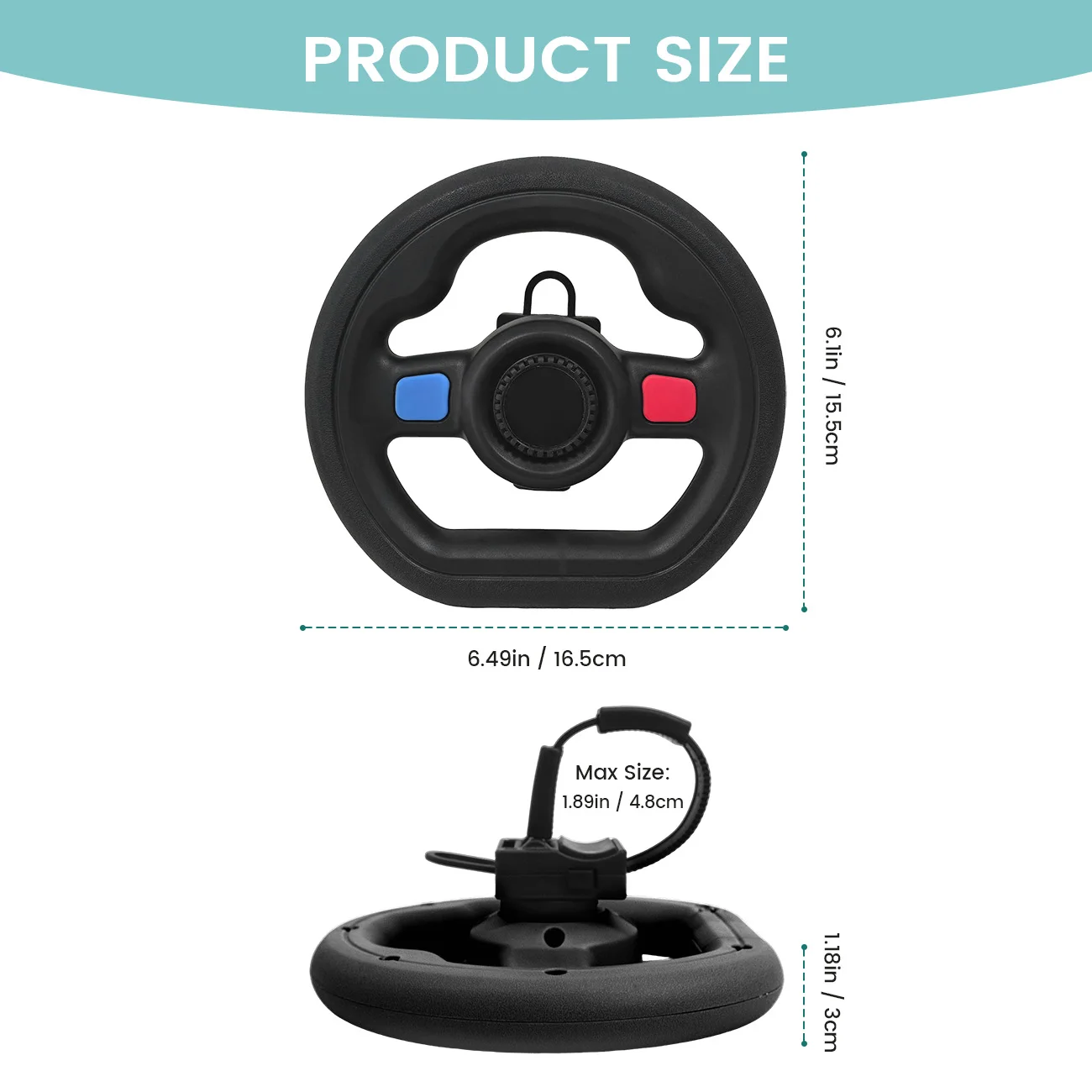 Baby Stroller Steering Wheel Toy, Musical Simulation Driving Toy with Horn Sound, Adjustable Mount 360° Rotatable Toddler Preten - 6