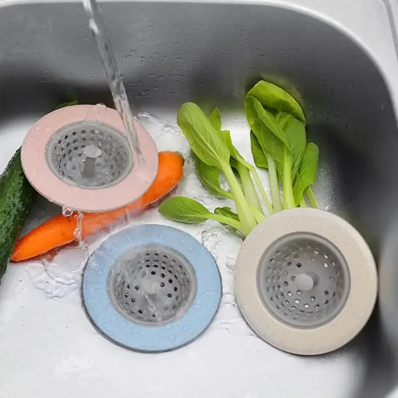 

4 Color Kitchen Sink Drain Plugs Strainers Bath Drain Stopper Sink Floor Drain Plug Sewer Filter Mesh Hair Catcher Accessory