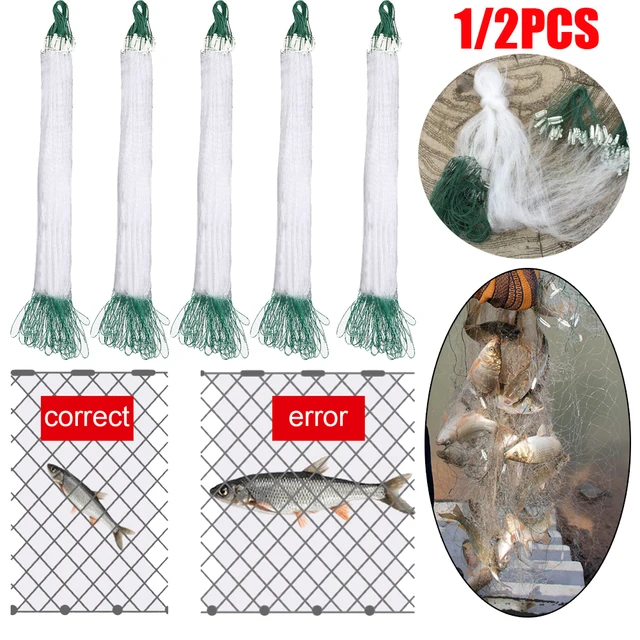 Multi Size Fishing Net Trap Mesh Netting Fishnet Portable Nylon Hand Cast  Cage