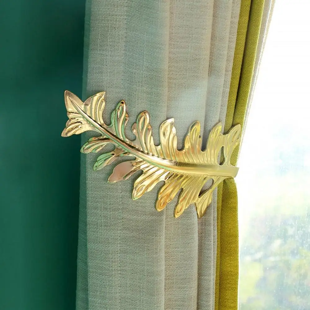 

Living Room Hanger Leaf Shaped Metal Curtain Tieback Wall Hooks Drape Holder Holdback