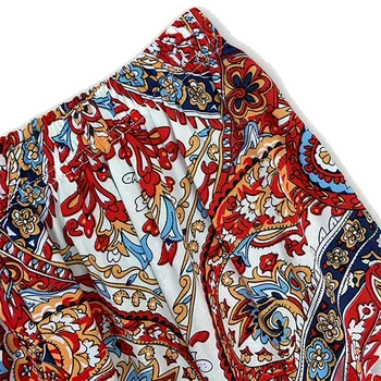 سراويل نسائية بفانوس بطبعة بوهيمية متوسطة الخصر ، قماش مريح وجيد التهوية ، واقي من الشمس ، سراويل غير رسمية 3