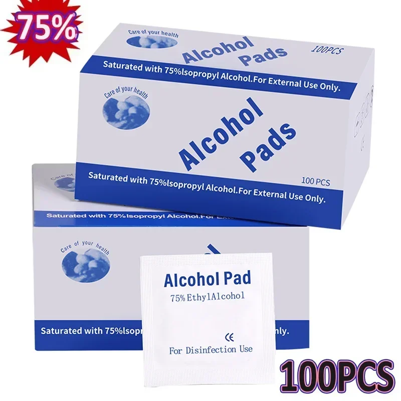 Individually Wrapped Disinfecting Alcohol Wipes - 75% Alcohol for Home, Screen & Glasses Cleaning