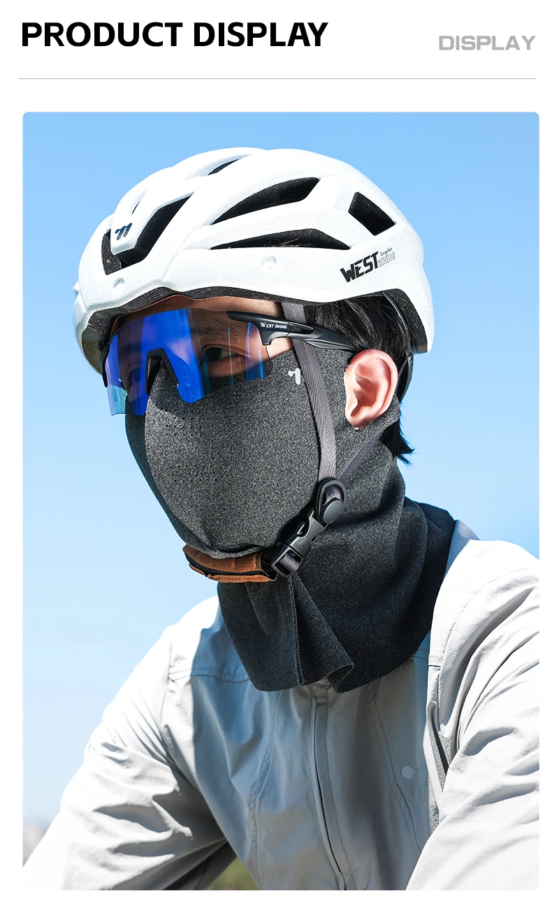 WEST BIKING Herbst und Winter 2-in-1-Gesichtsmaske für Herren und Damen, winddicht, wärmebeständig, Nackenschutz, Schal, Sport, Radfahren, Skifahren – Detail 12