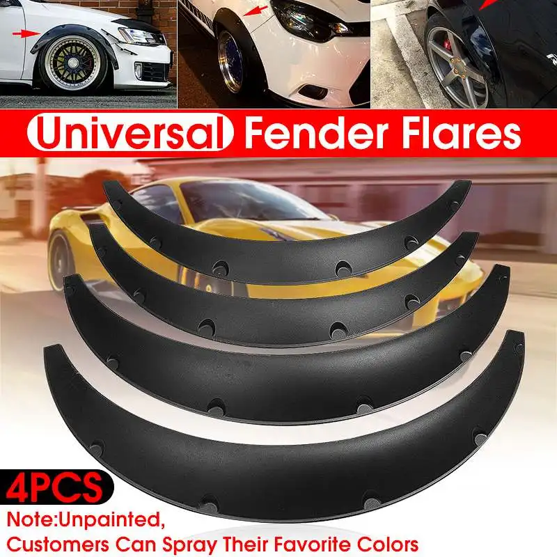 

Black Universal 4pcs Car Mudguard Mud Guard For Fender Flares Flexible Wheel Eyebrow Wheel Arches For Benz For BMW For Honda