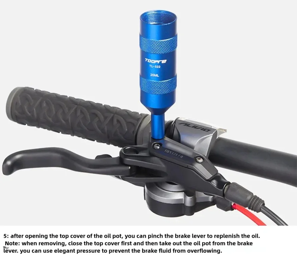 TOOPRE Fahrrad Öl Topf Tragbare Mountain Road Fahrrad Öl Lagerung Tank Radfahren Disc Bremsscheibe Bremse Öl Nachfüllen Werkzeug Outdoor Reparatur – Detail 14