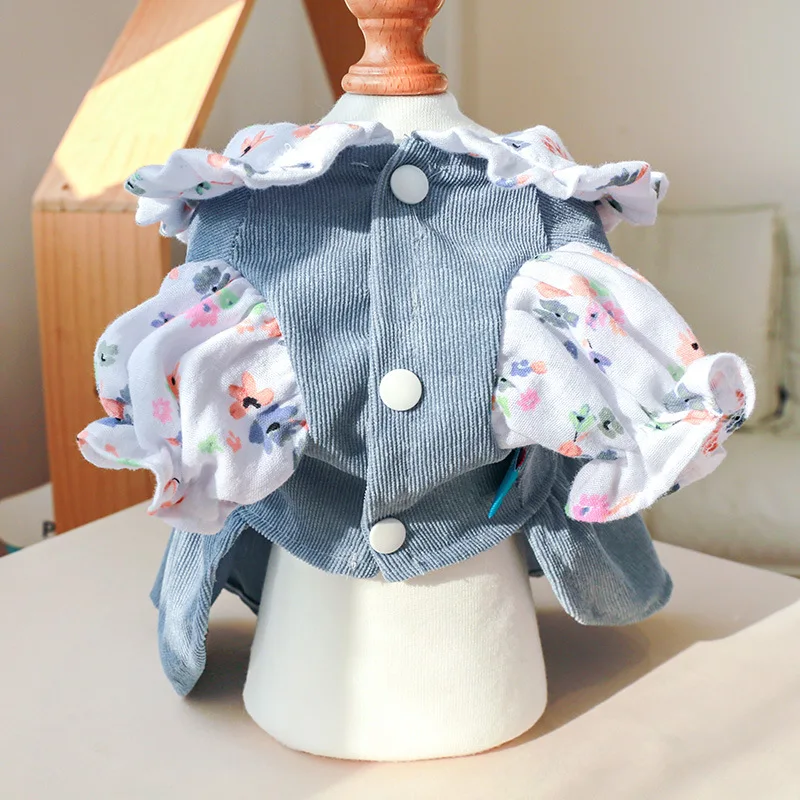 Summer Cute Bear Denim Dress For Dog