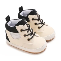 High Top New 0-18M Baby And Children's Shoes Fashionable And Sporty PU Soft Rubber Sole The First Walking Casual Sports Shoes 3
