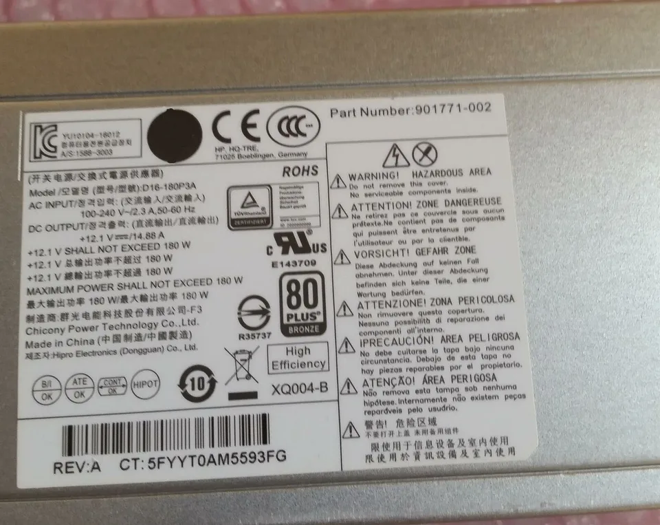 新品 HP Desktop M01 内蔵電源ユニット 180W 4pin*4pin*7pin(3線) D16-180P1B D16-180P3A D16-180P1A  D16-180P2A : CJFT-Store - 通販 - Yahoo!ショッピング 4pin + 7pin 180w交換電源100-240V 50 60Hz 600 800 G3 D16-180P2A 901771-