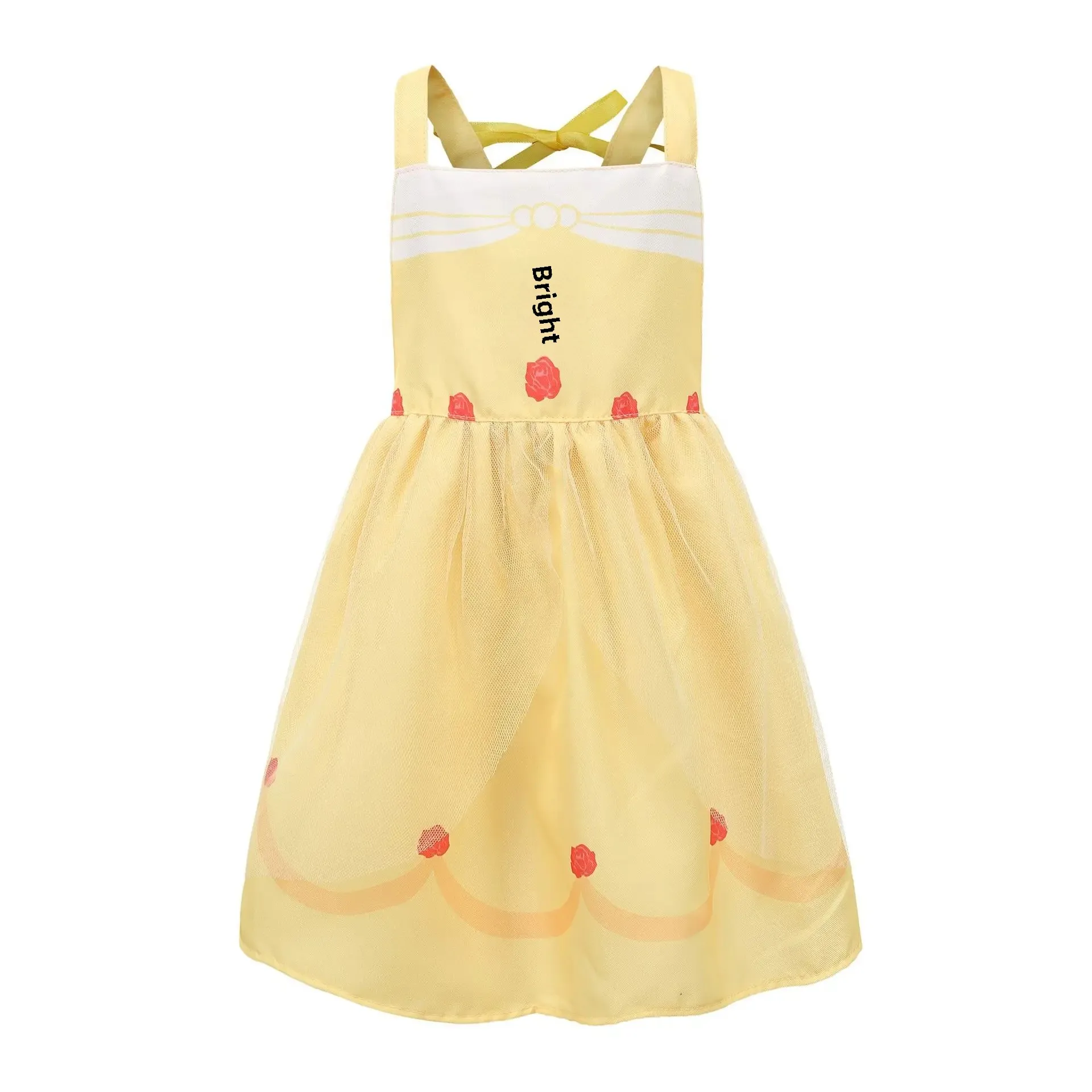 Princess Anna Elsa Long Hair Girls Apron Coverall Dirty Proof Painting Smock Toddler Kindergarten Protective Clothing