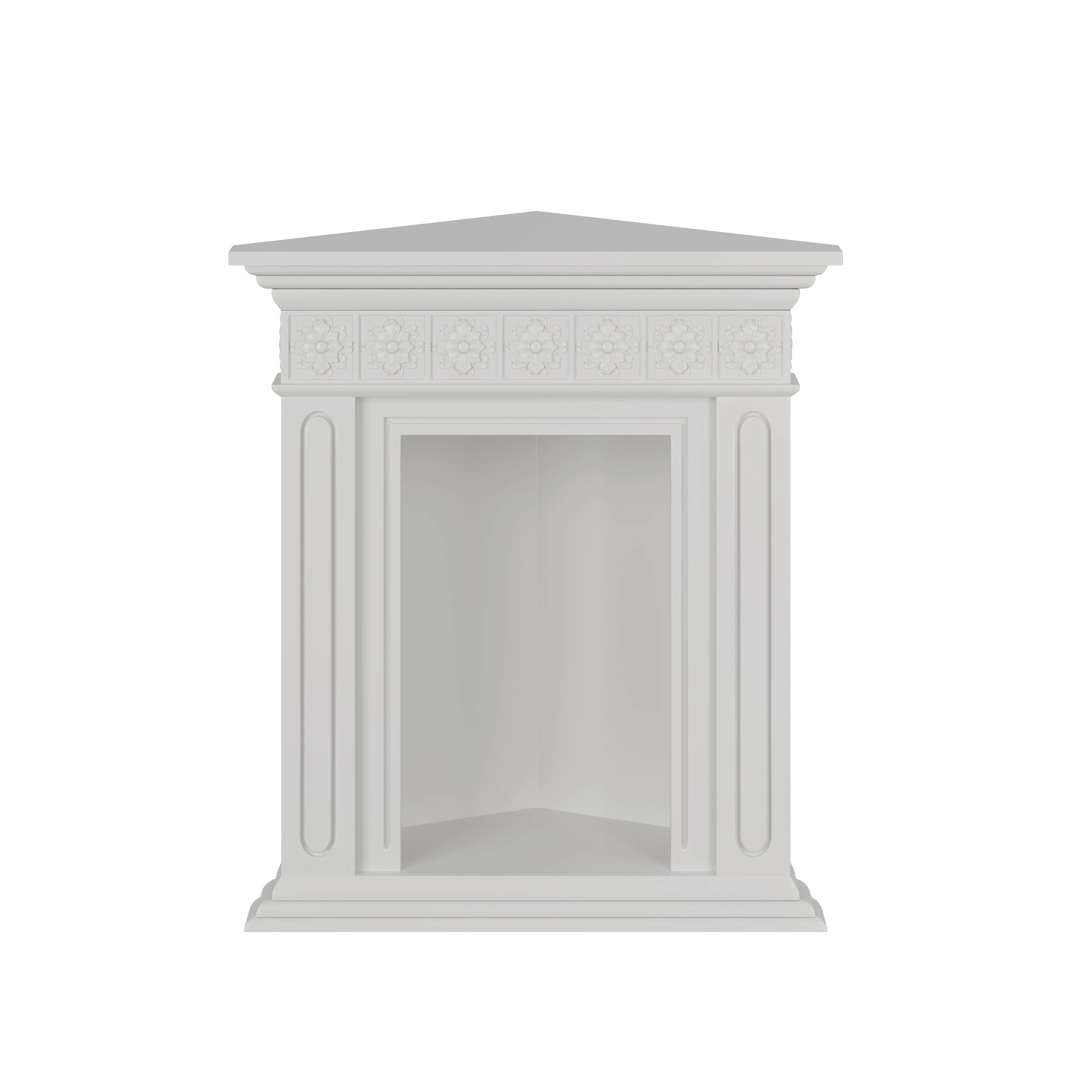 

French Simplicity Triangle Carved Fireplace Living Room Corner Side Cabinet Decorative Wall Storage Rack