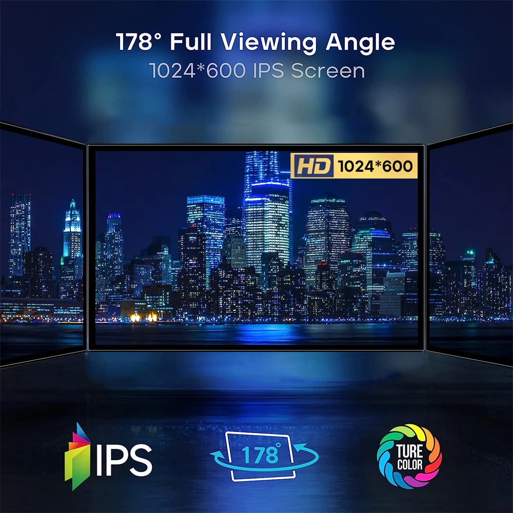 Wisecoco-raspberry pi Ips Touchscreen Monitor 10.1 1024x600 Hdmi Portátil Zero b b Mais Win11 10 7 - Imagem 2