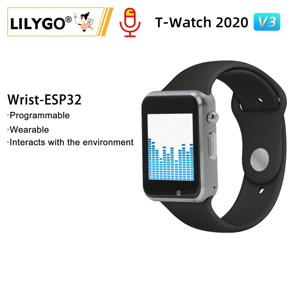 Lilygo® Ttgo T-ver 2023 v3 Esp32 Programável Assista Microfone Ips Tocável com Wifi Bluetooth Vibração Motor Alto-falante