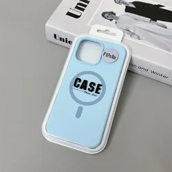 Premium Liquid Silicone Magnetic Phone Case with Magsafe Compatibility - iPhone 15 Plus (Light Blue)