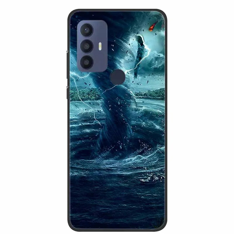Black Silicon Animal Design Soft TPU Phone Case - Cool Wolf Edition, Flexible Protection Shell