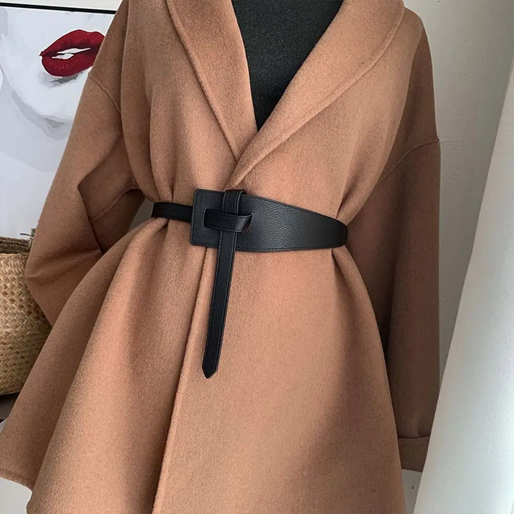 

Sweater Thin Clothing Accessories Knotted Coat Knotted Waist Strap Women Waistbands PU Leather Belt Corset Belt