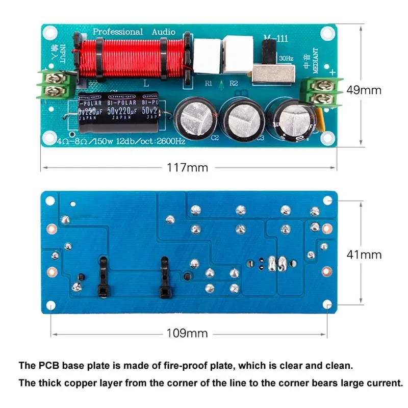 LUSYA 150W 순수 중급 분배기 고 충실도 홈 스피커 업그레이드 자동차 오디오 스피커 HiFi 증폭기 용 크로스 오버 개조