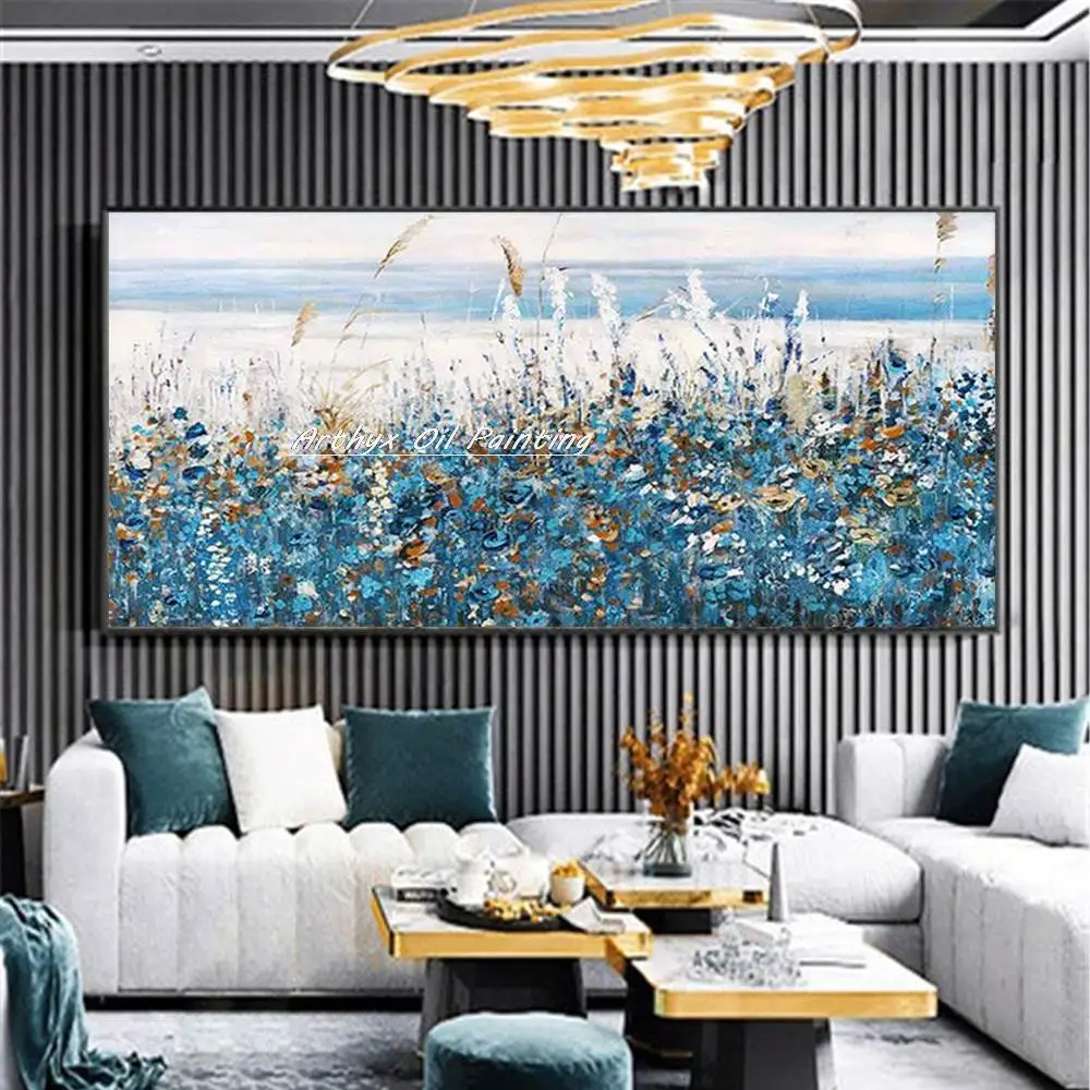 

Arthyx Толстая Текстура ручной работы абстрактные цветы пейзаж масляная живопись на холсте, настенное искусство, картина для гостиной, украшение для дома