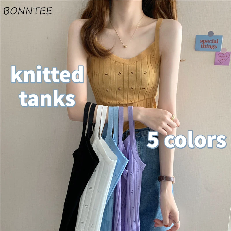 5 Colors Knitted Tanks Women Skinny Summer Crop Tops Sexy Fitness All-match  Casual Korean Style Stylish Fashion Топ Женский New - AliExpress
