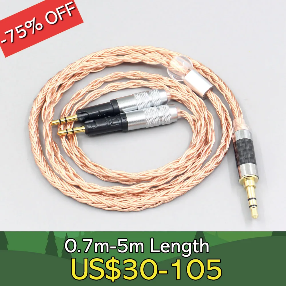 

6.35mm 4.4mm 2.5mm 16 Core 7N OCC Transparent Braided Earphone Headphone Cable For Audio-Technica ATH-R70X LN007474
