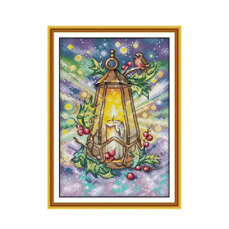 T-27C Kit De Broderie Au Point De Croix Motif Lanternes Colorées