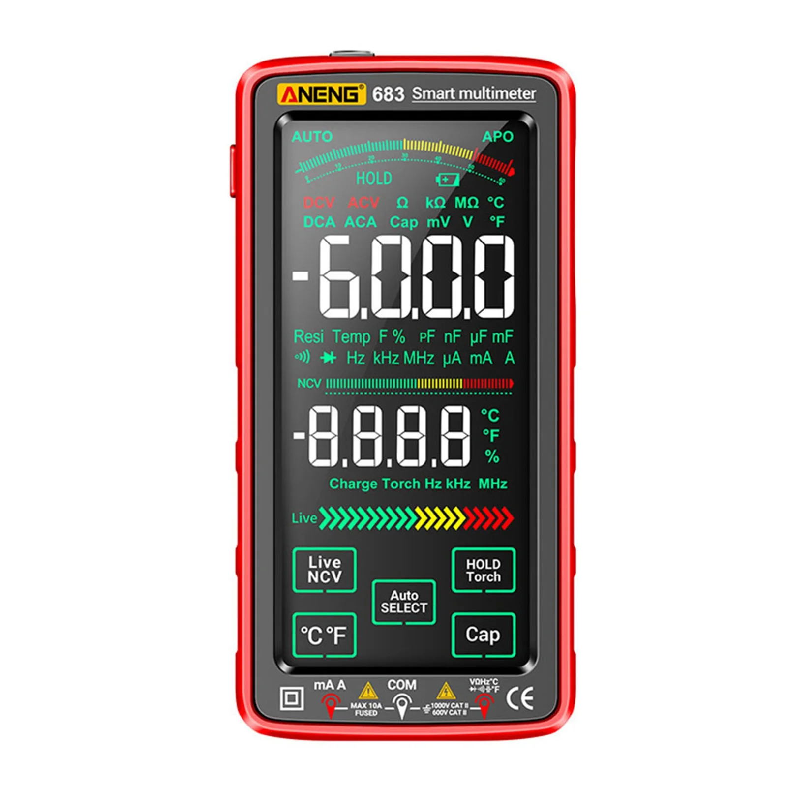 

683 FullScreen Digital Multimeter TouchScreen Multimeter USB Li-battery Charging Home Tool Supplies Instruments And Accessories