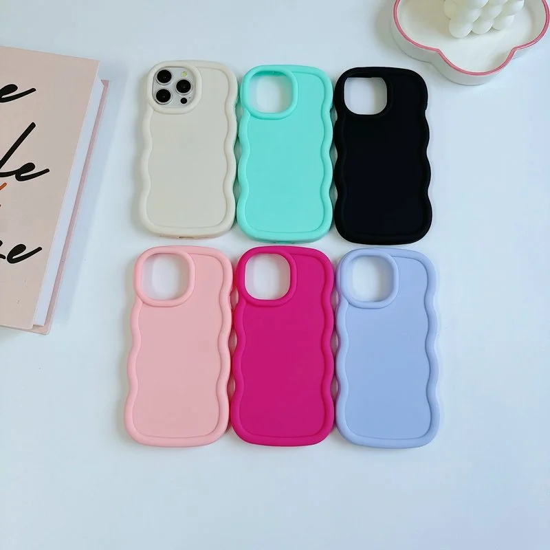 Cute Candy Wavy Silicone Phone Case Cover